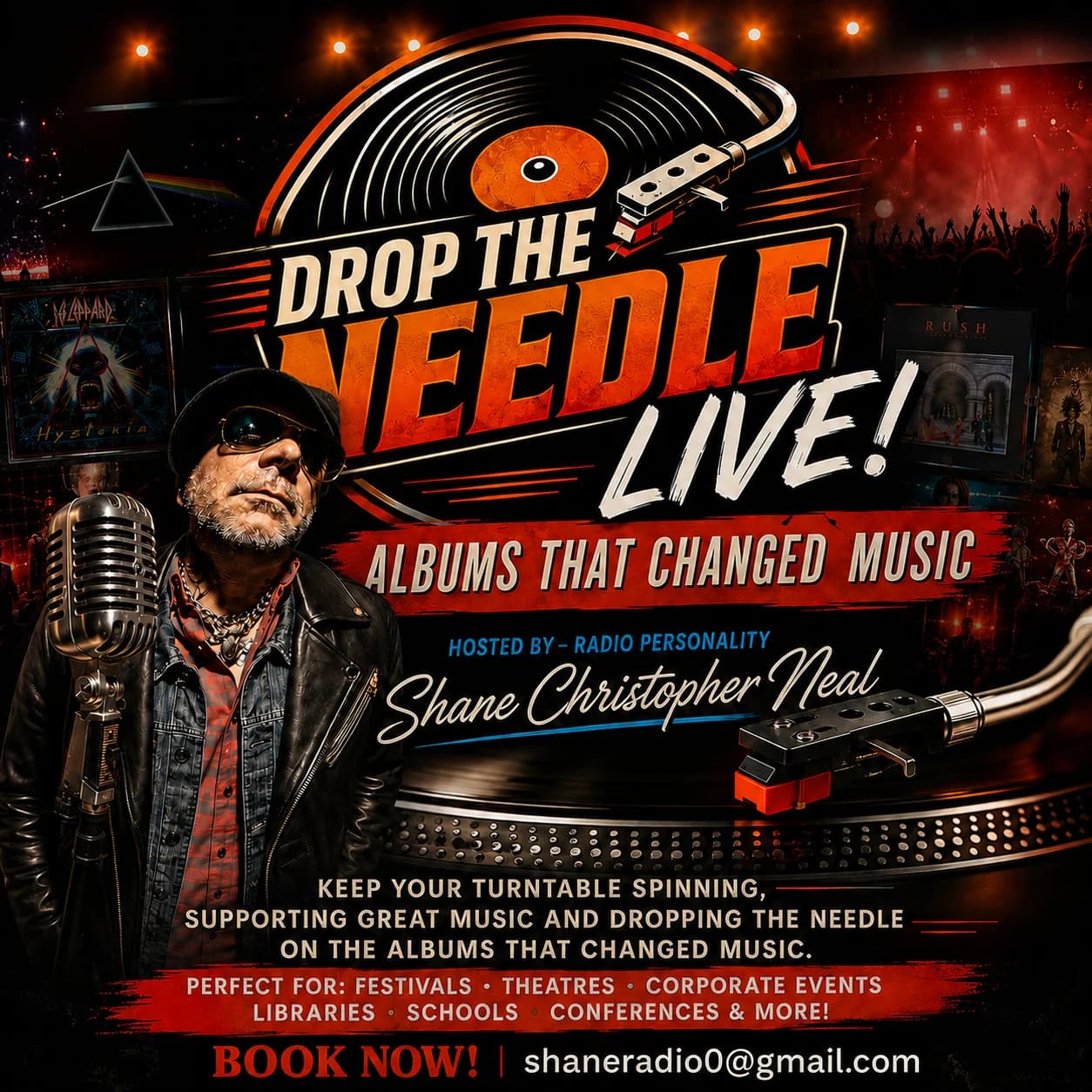 Drop the Needle Live event poster featuring Shane Christopher Neal